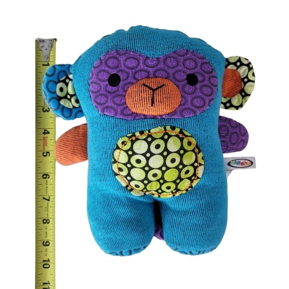 Mary Meyer Monkey Textured Plush 10" Corduroy Multicolored Diverse Stand Ikimono - Picture 9 of 9